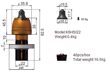 Резцы Kaito K6HS/22